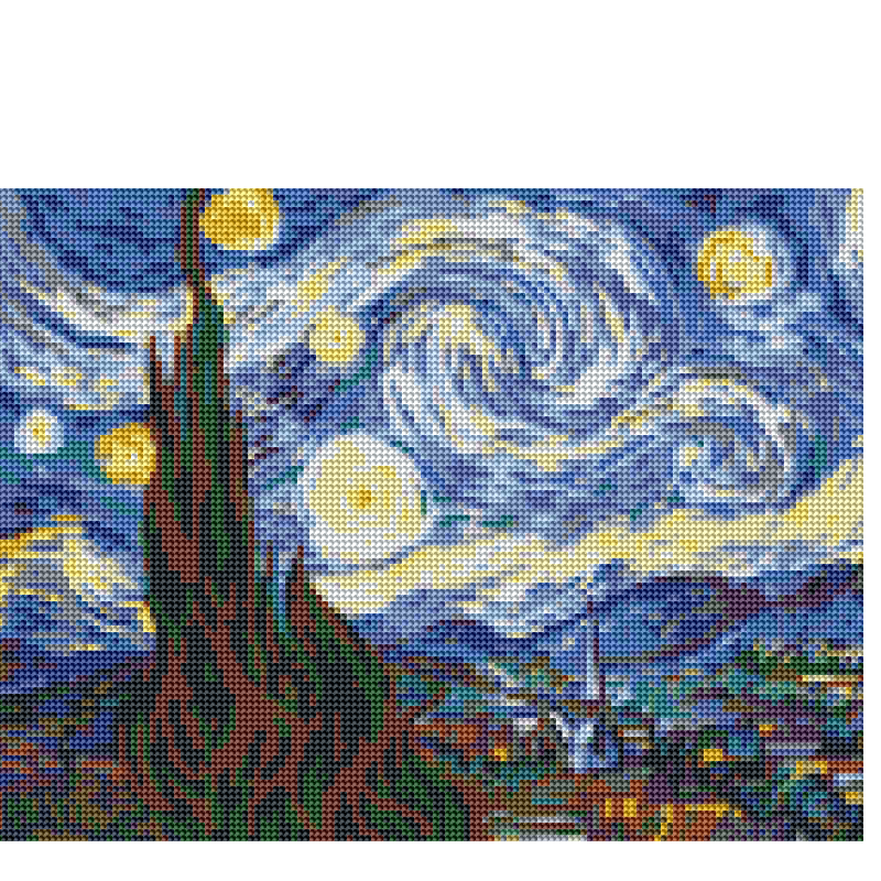 Kit Diamond Painting c/b 30x40Noche estrellada - Van Gogh | WDF1912 Main Image